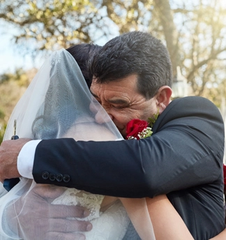 Intimate wedding moment