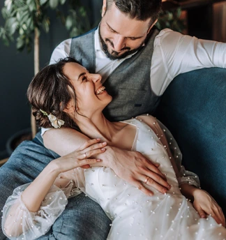 Intimate wedding moment