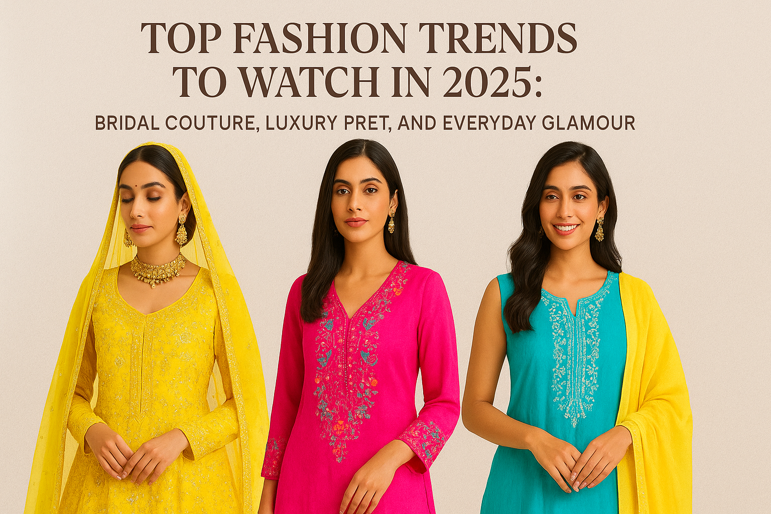 Top Fashion Trends to Watch in 2025: Bridal Couture, Luxury Pret, and Everyday Glamour